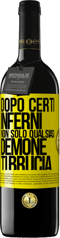 39,95 € Spedizione Gratuita | Vino rosso Edizione RED MBE Riserva Dopo certi inferni, non solo qualsiasi demone ti brucia Etichetta Gialla. Etichetta personalizzabile Riserva 12 Mesi Raccogliere 2015 Tempranillo