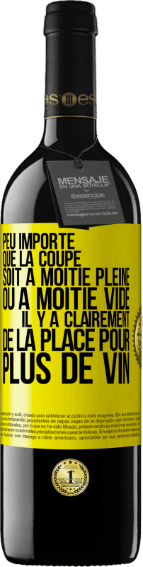 39,95 € Envoi gratuit | Vin rouge Édition RED MBE Réserve Peu importe que la coupe soit à moitié pleine ou à moitié vide. Il y a clairement de la place pour plus de vin Étiquette Jaune. Étiquette personnalisable Réserve 12 Mois Récolte 2015 Tempranillo