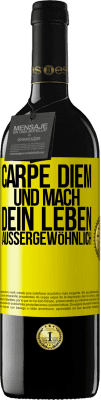 39,95 € Kostenloser Versand | Rotwein RED Ausgabe MBE Reserve Carpe Diem und mach dein Leben außergewöhnlich Gelbes Etikett. Anpassbares Etikett Reserve 12 Monate Ernte 2015 Tempranillo