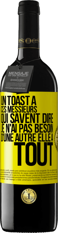 39,95 € Envoi gratuit | Vin rouge Édition RED MBE Réserve Un toast à ces messieurs qui savent dire: Je n'ai pas besoin d'une autre, elle a tout Étiquette Jaune. Étiquette personnalisable Réserve 12 Mois Récolte 2016 Tempranillo