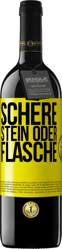 39,95 € Kostenloser Versand | Rotwein RED Ausgabe MBE Reserve Schere, Stein oder Flasche Gelbes Etikett. Anpassbares Etikett Reserve 12 Monate Ernte 2015 Tempranillo