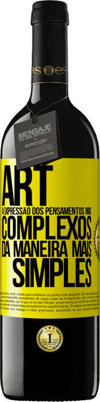 39,95 € Envio grátis | Vinho tinto Edição RED MBE Reserva ART A expressão dos pensamentos mais complexos da maneira mais simples Etiqueta Amarela. Etiqueta personalizável Reserva 12 Meses Colheita 2015 Tempranillo