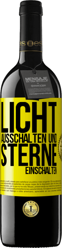 39,95 € Kostenloser Versand | Rotwein RED Ausgabe MBE Reserve Licht ausschalten und Sterne einschalten Gelbes Etikett. Anpassbares Etikett Reserve 12 Monate Ernte 2015 Tempranillo