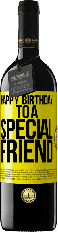 39,95 € 送料無料 | 赤ワイン REDエディション MBE 予約する 特別な友達にお誕生日おめでとう 黄色のラベル. カスタマイズ可能なラベル 予約する 12 月 収穫 2016 Tempranillo