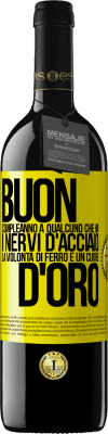 39,95 € Spedizione Gratuita | Vino rosso Edizione RED MBE Riserva Buon compleanno a qualcuno che ha i nervi d'acciaio, la volontà di ferro e un cuore d'oro Etichetta Gialla. Etichetta personalizzabile Riserva 12 Mesi Raccogliere 2014 Tempranillo