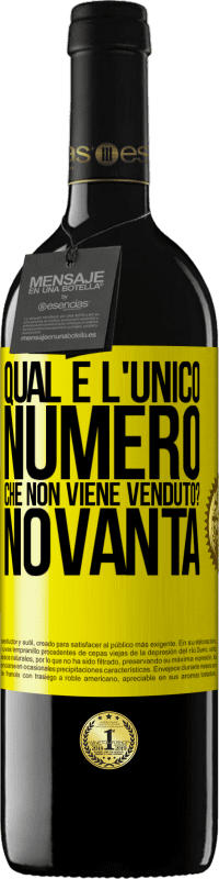 39,95 € Spedizione Gratuita | Vino rosso Edizione RED MBE Riserva Qual è l'unico numero che non viene venduto? Novanta Etichetta Gialla. Etichetta personalizzabile Riserva 12 Mesi Raccogliere 2015 Tempranillo