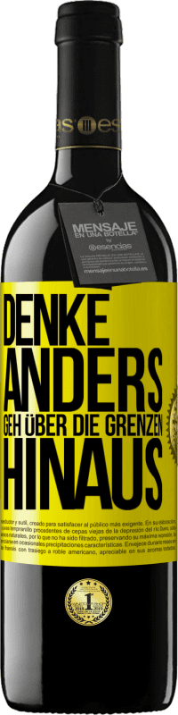 39,95 € Kostenloser Versand | Rotwein RED Ausgabe MBE Reserve Denke anders. Geh über die Grenzen hinaus Gelbes Etikett. Anpassbares Etikett Reserve 12 Monate Ernte 2014 Tempranillo