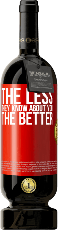 49,95 € Free Shipping | Red Wine Premium Edition MBS® Reserve The less they know about you, the better Red Label. Customizable label Reserve 12 Months Harvest 2015 Tempranillo