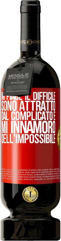 49,95 € Spedizione Gratuita | Vino rosso Edizione Premium MBS® Riserva Mi piace il difficile, sono attratto dal complicato e mi innamoro dell'impossibile Etichetta Rossa. Etichetta personalizzabile Riserva 12 Mesi Raccogliere 2015 Tempranillo