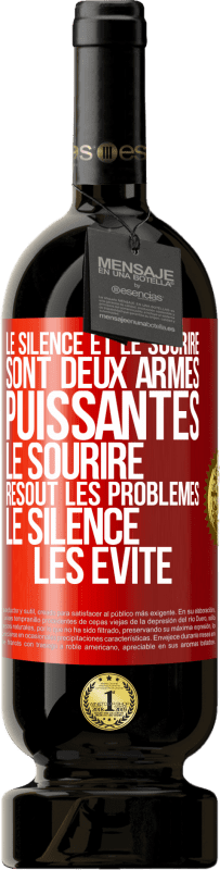 49,95 € Envoi gratuit | Vin rouge Édition Premium MBS® Réserve Le silence et le sourire sont deux armes puissantes. Le sourire résout les problèmes, le silence les évite Étiquette Rouge. Étiquette personnalisable Réserve 12 Mois Récolte 2015 Tempranillo