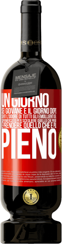 49,95 € Spedizione Gratuita | Vino rosso Edizione Premium MBS® Riserva Un giorno sei giovane e il giorno dopo, senti l'odore di tutti gli emollienti del supermercato per scegliere quello che Etichetta Rossa. Etichetta personalizzabile Riserva 12 Mesi Raccogliere 2015 Tempranillo