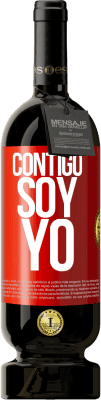 49,95 € Envío gratis | Vino Tinto Edición Premium MBS® Reserva Contigo soy yo Etiqueta Roja. Etiqueta personalizable Reserva 12 Meses Cosecha 2014 Tempranillo