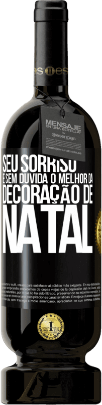 49,95 € Envio grátis | Vinho tinto Edição Premium MBS® Reserva Seu sorriso é, sem dúvida, o melhor da decoração de Natal Etiqueta Preta. Etiqueta personalizável Reserva 12 Meses Colheita 2016 Tempranillo