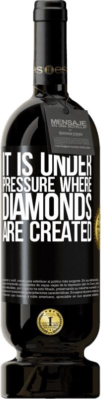 49,95 € 送料無料 | 赤ワイン プレミアム版 MBS® 予約する ダイアモンドが作成されるのはプレッシャーです ブラックラベル. カスタマイズ可能なラベル 予約する 12 月 収穫 2014 Tempranillo