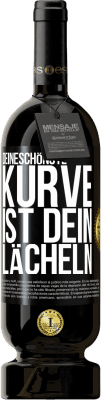 49,95 € Kostenloser Versand | Rotwein Premium Ausgabe MBS® Reserve Deineschönste Kurve ist dein Lächeln Schwarzes Etikett. Anpassbares Etikett Reserve 12 Monate Ernte 2015 Tempranillo