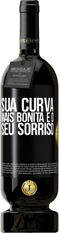 49,95 € Envio grátis | Vinho tinto Edição Premium MBS® Reserva Sua curva mais bonita é o seu sorriso Etiqueta Preta. Etiqueta personalizável Reserva 12 Meses Colheita 2015 Tempranillo