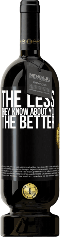 49,95 € Free Shipping | Red Wine Premium Edition MBS® Reserve The less they know about you, the better Black Label. Customizable label Reserve 12 Months Harvest 2015 Tempranillo