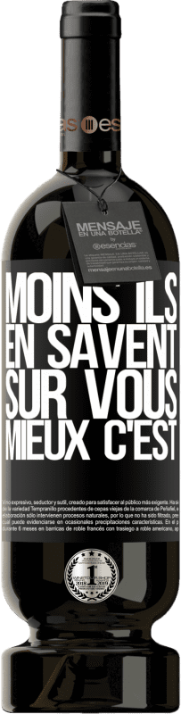 49,95 € Envoi gratuit | Vin rouge Édition Premium MBS® Réserve Moins ils en savent sur vous, mieux c'est Étiquette Noire. Étiquette personnalisable Réserve 12 Mois Récolte 2015 Tempranillo