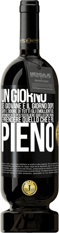 49,95 € Spedizione Gratuita | Vino rosso Edizione Premium MBS® Riserva Un giorno sei giovane e il giorno dopo, senti l'odore di tutti gli emollienti del supermercato per scegliere quello che Etichetta Nera. Etichetta personalizzabile Riserva 12 Mesi Raccogliere 2015 Tempranillo