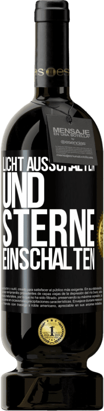 49,95 € Kostenloser Versand | Rotwein Premium Ausgabe MBS® Reserve Licht ausschalten und Sterne einschalten Schwarzes Etikett. Anpassbares Etikett Reserve 12 Monate Ernte 2015 Tempranillo