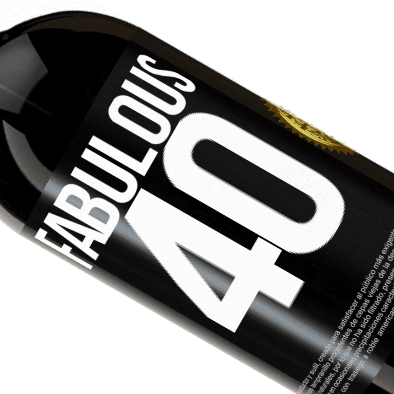 39,95 € Free Shipping | Red Wine Premium Edition MBS® Reserva Fabulous 40 Black Label. Customizable label Reserva 12 Months Harvest 2014 Tempranillo