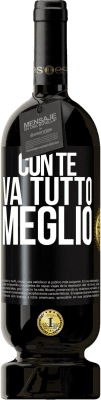 49,95 € Spedizione Gratuita | Vino rosso Edizione Premium MBS® Riserva Con te va tutto meglio Etichetta Nera. Etichetta personalizzabile Riserva 12 Mesi Raccogliere 2015 Tempranillo