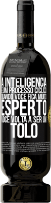 49,95 € Envio grátis | Vinho tinto Edição Premium MBS® Reserva A inteligência é um processo cíclico. Quando você fica muito esperto, você volta a ser um tolo Etiqueta Preta. Etiqueta personalizável Reserva 12 Meses Colheita 2014 Tempranillo