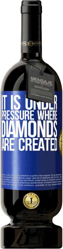 49,95 € 免费送货 | 红酒 高级版 MBS® 预订 制造钻石的压力很大 蓝色标签. 可自定义的标签 预订 12 个月 收成 2014 Tempranillo