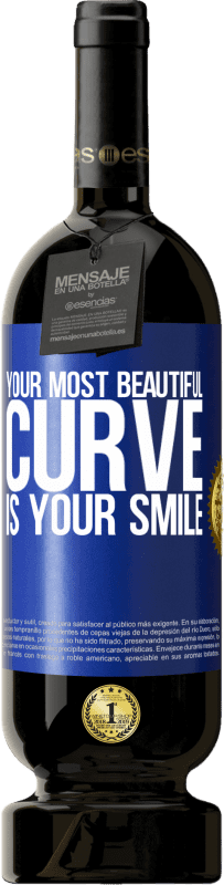 49,95 € 送料無料 | 赤ワイン プレミアム版 MBS® 予約する あなたの最も美しい曲線はあなたの笑顔です 青いタグ. カスタマイズ可能なラベル 予約する 12 月 収穫 2014 Tempranillo