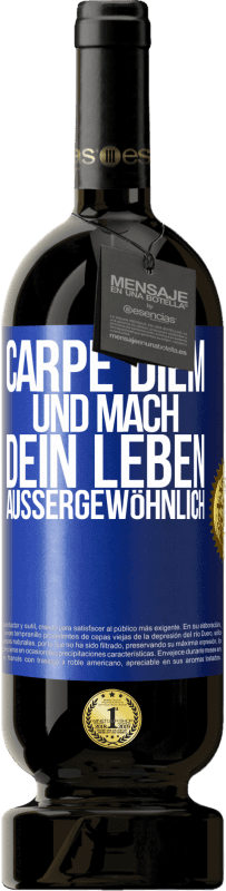 49,95 € Kostenloser Versand | Rotwein Premium Ausgabe MBS® Reserve Carpe Diem und mach dein Leben außergewöhnlich Blaue Markierung. Anpassbares Etikett Reserve 12 Monate Ernte 2015 Tempranillo