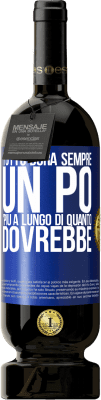 49,95 € Spedizione Gratuita | Vino rosso Edizione Premium MBS® Riserva Tutto dura sempre un po 'più a lungo di quanto dovrebbe Etichetta Blu. Etichetta personalizzabile Riserva 12 Mesi Raccogliere 2015 Tempranillo