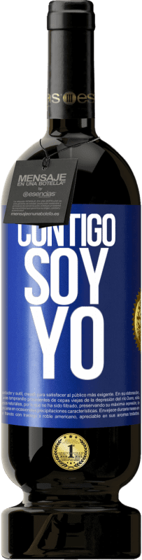 49,95 € Envío gratis | Vino Tinto Edición Premium MBS® Reserva Contigo soy yo Etiqueta Azul. Etiqueta personalizable Reserva 12 Meses Cosecha 2014 Tempranillo