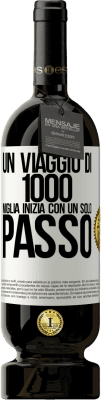 49,95 € Spedizione Gratuita | Vino rosso Edizione Premium MBS® Riserva Un viaggio di mille miglia inizia con un solo passo Etichetta Bianca. Etichetta personalizzabile Riserva 12 Mesi Raccogliere 2014 Tempranillo