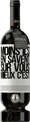 49,95 € Envoi gratuit | Vin rouge Édition Premium MBS® Réserve Moins ils en savent sur vous, mieux c'est Étiquette Blanche. Étiquette personnalisable Réserve 12 Mois Récolte 2014 Tempranillo