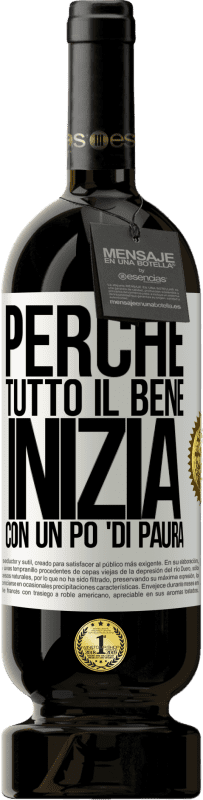 49,95 € Spedizione Gratuita | Vino rosso Edizione Premium MBS® Riserva Perché tutto il bene inizia con un po 'di paura Etichetta Bianca. Etichetta personalizzabile Riserva 12 Mesi Raccogliere 2015 Tempranillo