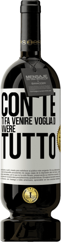 49,95 € Spedizione Gratuita | Vino rosso Edizione Premium MBS® Riserva Con te ti fa venire voglia di vivere tutto Etichetta Bianca. Etichetta personalizzabile Riserva 12 Mesi Raccogliere 2015 Tempranillo