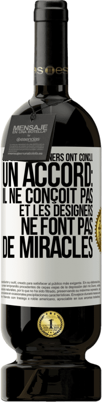 49,95 € Envoi gratuit | Vin rouge Édition Premium MBS® Réserve Dieu et les designers ont conclu un accord: il ne conçoit pas et les designers ne font pas de miracles Étiquette Blanche. Étiquette personnalisable Réserve 12 Mois Récolte 2016 Tempranillo