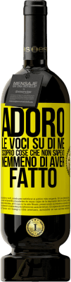 49,95 € Spedizione Gratuita | Vino rosso Edizione Premium MBS® Riserva Adoro le voci su di me, scopro cose che non sapevo nemmeno di aver fatto Etichetta Gialla. Etichetta personalizzabile Riserva 12 Mesi Raccogliere 2016 Tempranillo