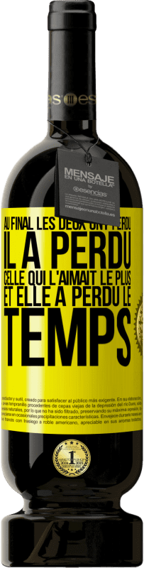 49,95 € Envoi gratuit | Vin rouge Édition Premium MBS® Réserve Au final les deux ont perdu. Il a perdu celle qui l'aimait le plus et elle a perdu le temps Étiquette Jaune. Étiquette personnalisable Réserve 12 Mois Récolte 2015 Tempranillo