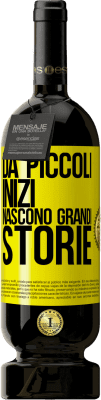 49,95 € Spedizione Gratuita | Vino rosso Edizione Premium MBS® Riserva Da piccoli inizi nascono grandi storie Etichetta Gialla. Etichetta personalizzabile Riserva 12 Mesi Raccogliere 2014 Tempranillo