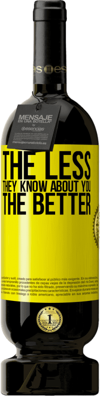 49,95 € 送料無料 | 赤ワイン プレミアム版 MBS® 予約する 彼らがあなたについて知っているほど、良い 黄色のラベル. カスタマイズ可能なラベル 予約する 12 月 収穫 2016 Tempranillo