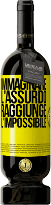49,95 € Spedizione Gratuita | Vino rosso Edizione Premium MBS® Riserva Immaginare l'assurdo raggiunge l'impossibile Etichetta Gialla. Etichetta personalizzabile Riserva 12 Mesi Raccogliere 2016 Tempranillo
