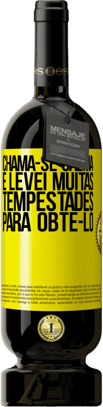 49,95 € Envio grátis | Vinho tinto Edição Premium MBS® Reserva Chama-se calma e levei muitas tempestades para obtê-lo Etiqueta Amarela. Etiqueta personalizável Reserva 12 Meses Colheita 2015 Tempranillo