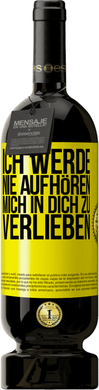 49,95 € Kostenloser Versand | Rotwein Premium Ausgabe MBS® Reserve Ich werde nie aufhören, mich in dich zu verlieben Gelbes Etikett. Anpassbares Etikett Reserve 12 Monate Ernte 2014 Tempranillo