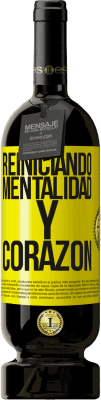 49,95 € Envío gratis | Vino Tinto Edición Premium MBS® Reserva Reiniciando mentalidad y corazón Etiqueta Amarilla. Etiqueta personalizable Reserva 12 Meses Cosecha 2015 Tempranillo
