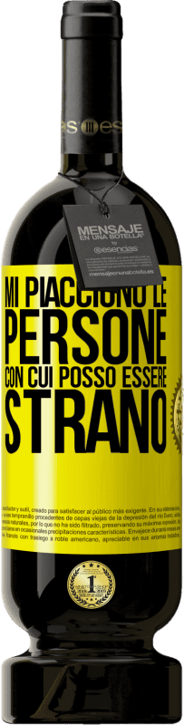 49,95 € Spedizione Gratuita | Vino rosso Edizione Premium MBS® Riserva Mi piacciono le persone con cui posso essere strano Etichetta Gialla. Etichetta personalizzabile Riserva 12 Mesi Raccogliere 2015 Tempranillo