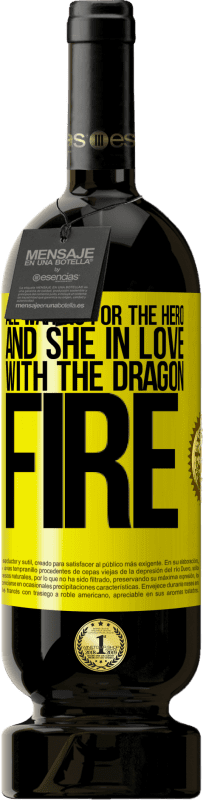 49,95 € Free Shipping | Red Wine Premium Edition MBS® Reserve All waiting for the hero and she in love with the dragon fire Yellow Label. Customizable label Reserve 12 Months Harvest 2014 Tempranillo