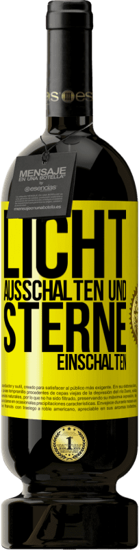 49,95 € Kostenloser Versand | Rotwein Premium Ausgabe MBS® Reserve Licht ausschalten und Sterne einschalten Gelbes Etikett. Anpassbares Etikett Reserve 12 Monate Ernte 2015 Tempranillo