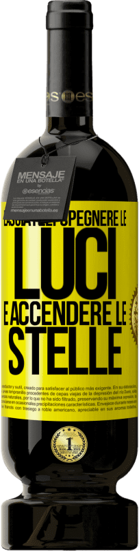 49,95 € Spedizione Gratuita | Vino rosso Edizione Premium MBS® Riserva Lasciateli spegnere le luci e accendere le stelle Etichetta Gialla. Etichetta personalizzabile Riserva 12 Mesi Raccogliere 2015 Tempranillo