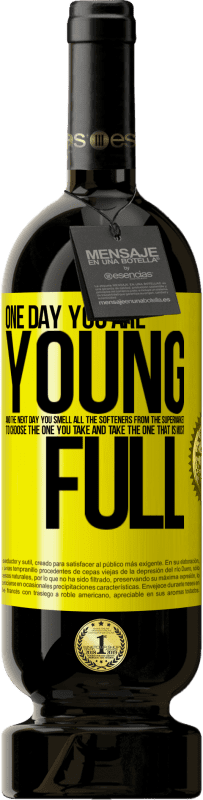 49,95 € 免费送货 | 红酒 高级版 MBS® 预订 有一天你还年轻，第二天，你闻到了超市里所有的软化剂，选择了一种，然后服用了最柔软的一种 黄色标签. 可自定义的标签 预订 12 个月 收成 2016 Tempranillo